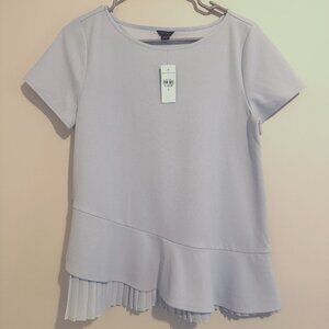 Ann Taylor NWT Light Blue Short Sleeve Shirt Size S